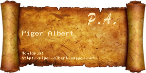 Piger Albert névjegykártya